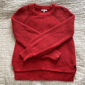 Madewell Red Cable Knit Sweater